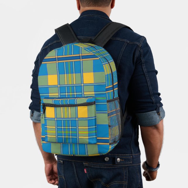Check Plaid Blue Green Yellow Backpack (Insitu (Model))