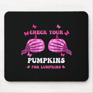 Check Pumpkins Breast Cancer Awareness Halloween Mouse Pad