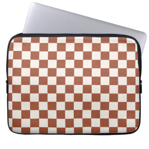 Check Rust Chequered Terracotta Chequerboard Laptop Sleeve