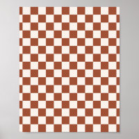 Check Rust Chequered Terracotta Chequerboard