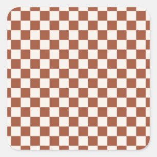 Check Rust Chequered Terracotta Chequerboard Square Sticker