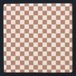 Check Rust Chequered Terracotta Chequerboard Stone Coaster<br><div class="desc">Chequered Pattern – Earth tones terracotta chequerboard.</div>