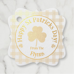 Check St Patricks Shamrock NAME Favour Tags