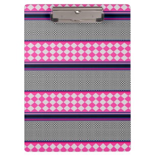 Check Stripes Harlequin Mixed Pattern Design Clipboard
