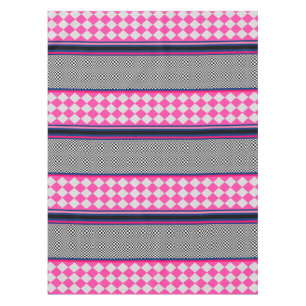 Check Stripes Harlequin Mixed Pattern Design Tablecloth