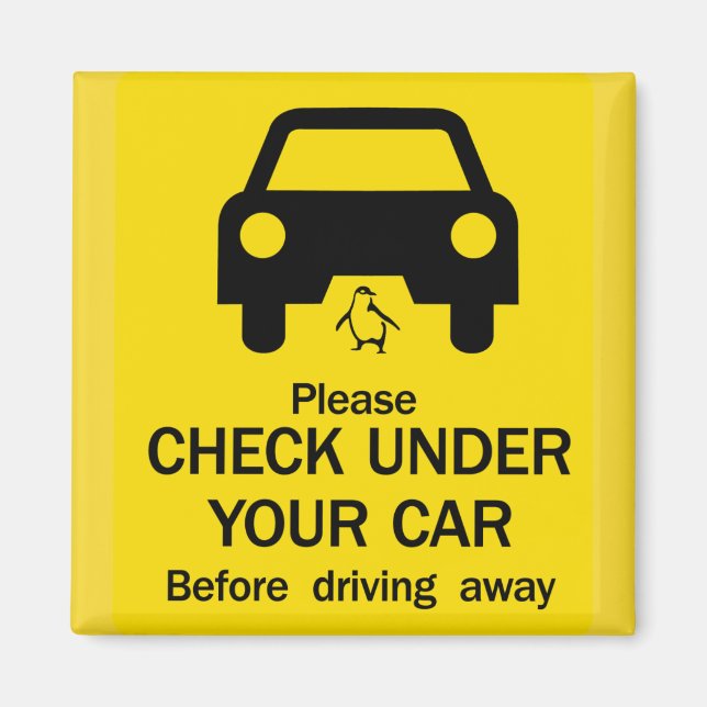 Check Under Car Sign, Australia Magnet (Front)