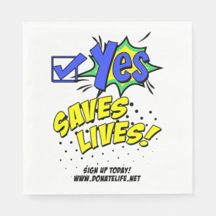 Check Yes to Save Lives, Donor Awareness Napkin