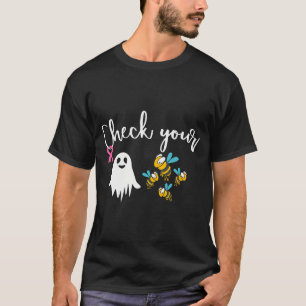 Check Your Boo Bees Breast Cancer Awareness Pink R T-Shirt
