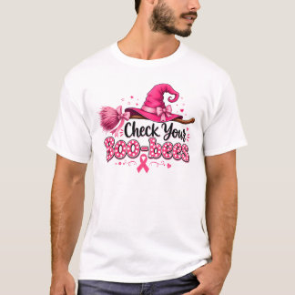 "Check Your Boo-bees" Funny Breast Cancer Awarenes T-Shirt