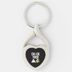 Check Your Boo Bees Funny Breast Cancer Halloween Key Ring