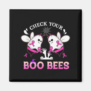 Check Your Boo Bees Funny Breast Cancer Halloween Magnet