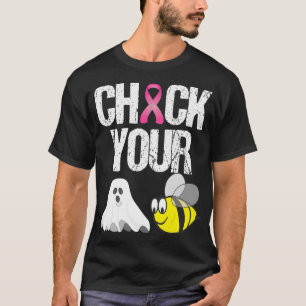 Check Your Boo Bees Funny Breast Cancer Halloween T-Shirt