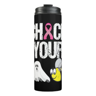 Check Your Boo Bees Funny Breast Cancer Halloween Thermal Tumbler