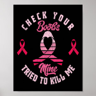Check Your Breast Ribbon Breast Cancer Awareness S Poster