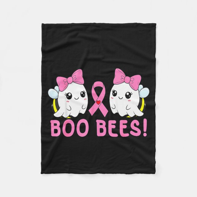 Check Your Ees Boo Bees Breast Cancer Halloween Gh Fleece Blanket (Front)
