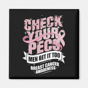 Check Your Pecs Men Breast Cancer Awareness Magnet