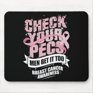 Check Your Pecs Men Breast Cancer Awareness Mouse Pad