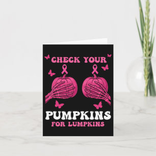 Check Your Pumpkins Breast Cancer Awareness Hallow Card
