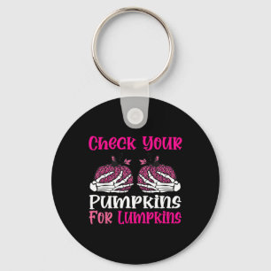 Check Your Pumpkins Breast Cancer Awareness Hallow Key Ring