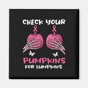 Check Your Pumpkins Breast Cancer Awareness Hallow Magnet