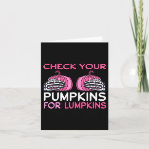 Check Your Pumpkins Breast Cancer Awareness Shirt Card