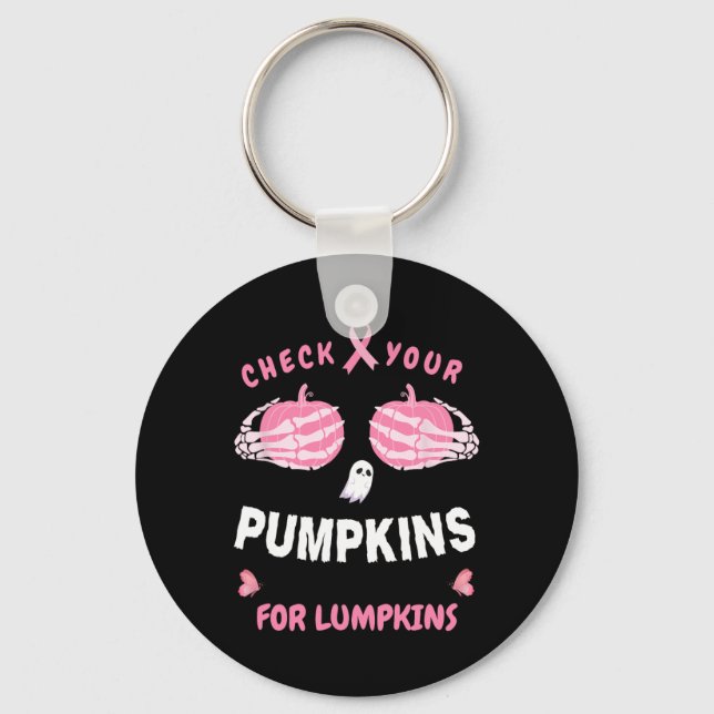 Check Your Pumpkins For Lumpkins Skeleton Hand Hal Key Ring (Front)