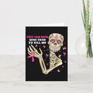Check Your S Fun Skeleton Hand Breast Cancer Aware Card