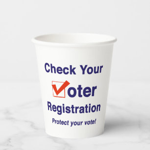 Check Your Voter Registration 2022 Election Paper Cups