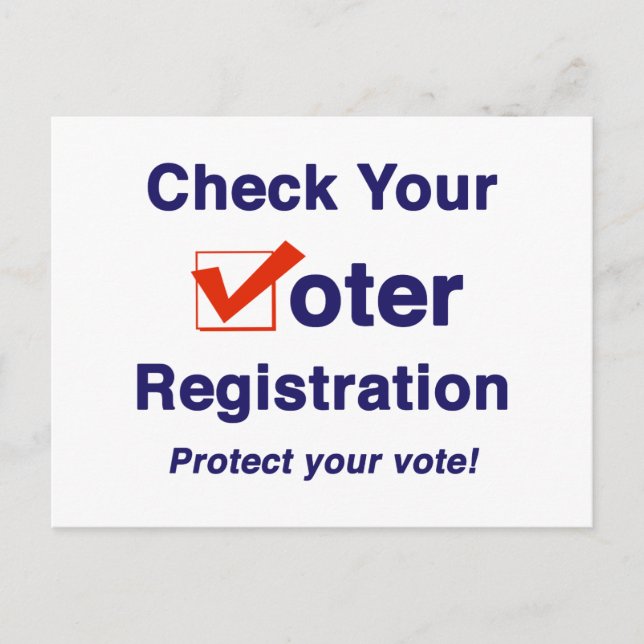 Check Your Voter Registration 2022 Election Postcard (Front)