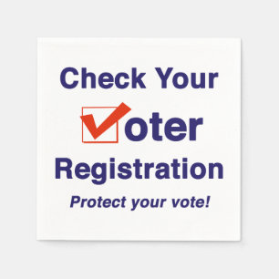 Check Your Voter Registration 2024 Election Napkin