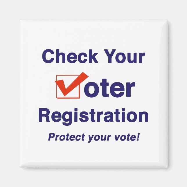 Check your Voter Registration 2026 elections Magnet (Front)