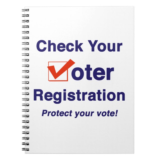Check your Voter Registration 2026 elections Notebook (Front)