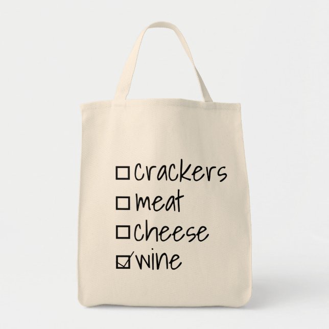Checkbox Charcuterie Wine Cute Tote Bag (Front)