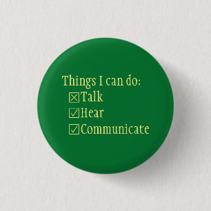 Checkboxes communicate 3 cm round badge