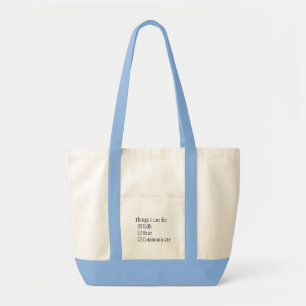 Checkboxes communicate tote bag