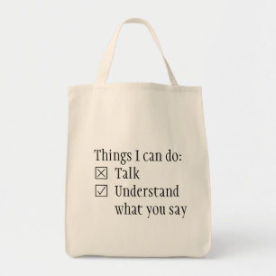 Checkboxes understand not talk tote bag