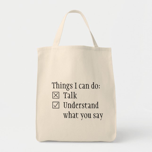 Checkboxes understand not talk tote bag (Front)