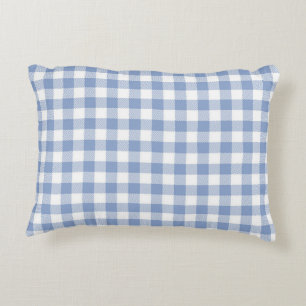 Checked Blue Gingham Classic Decorative Cushion