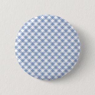 Checked Blue Gingham Classic Pattern 6 Cm Round Badge
