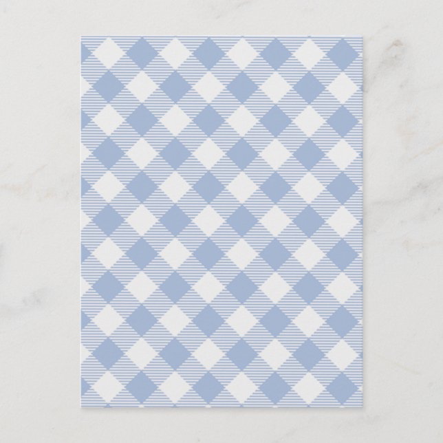 Checked Blue Gingham Classic Pattern Postcard (Front)