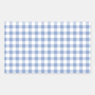 Checked Blue Gingham Classic Pattern Rectangular Sticker