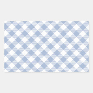 Checked Blue Gingham Classic Pattern Rectangular Sticker
