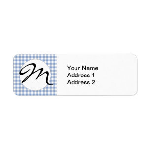 Checked Blue Gingham Classic Pattern Return Address Label