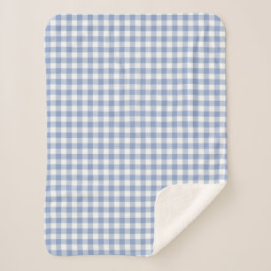 Checked Blue Gingham Classic Pattern Sherpa Blanket