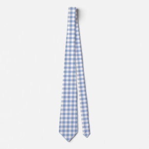 Checked Blue Gingham Classic Pattern Tie