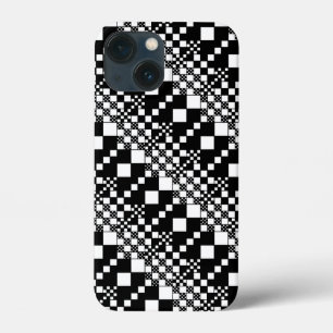 Checked, Checks - Black and White iPhone 13 Mini Case
