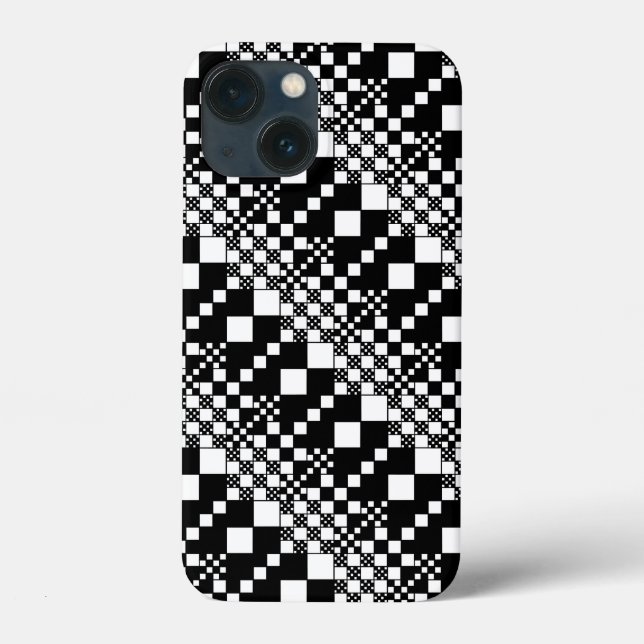 Checked, Checks - Black and White Case-Mate iPhone Case (Back)