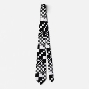 Checked, Checks - Black and White Tie