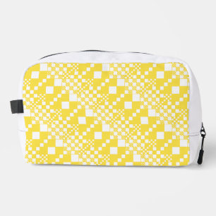 Checked, Checks in Lemon Yellow and White Dopp Kit