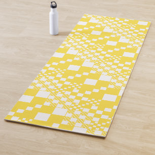 Checked, Checks in Lemon Yellow and White Yoga Mat